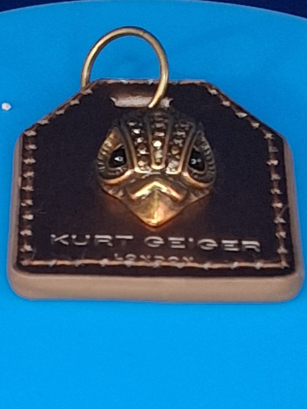 Kurt Geiger London Leather Eagle Head Bag Charm Keychain Hangtag - Picture 4 of 9